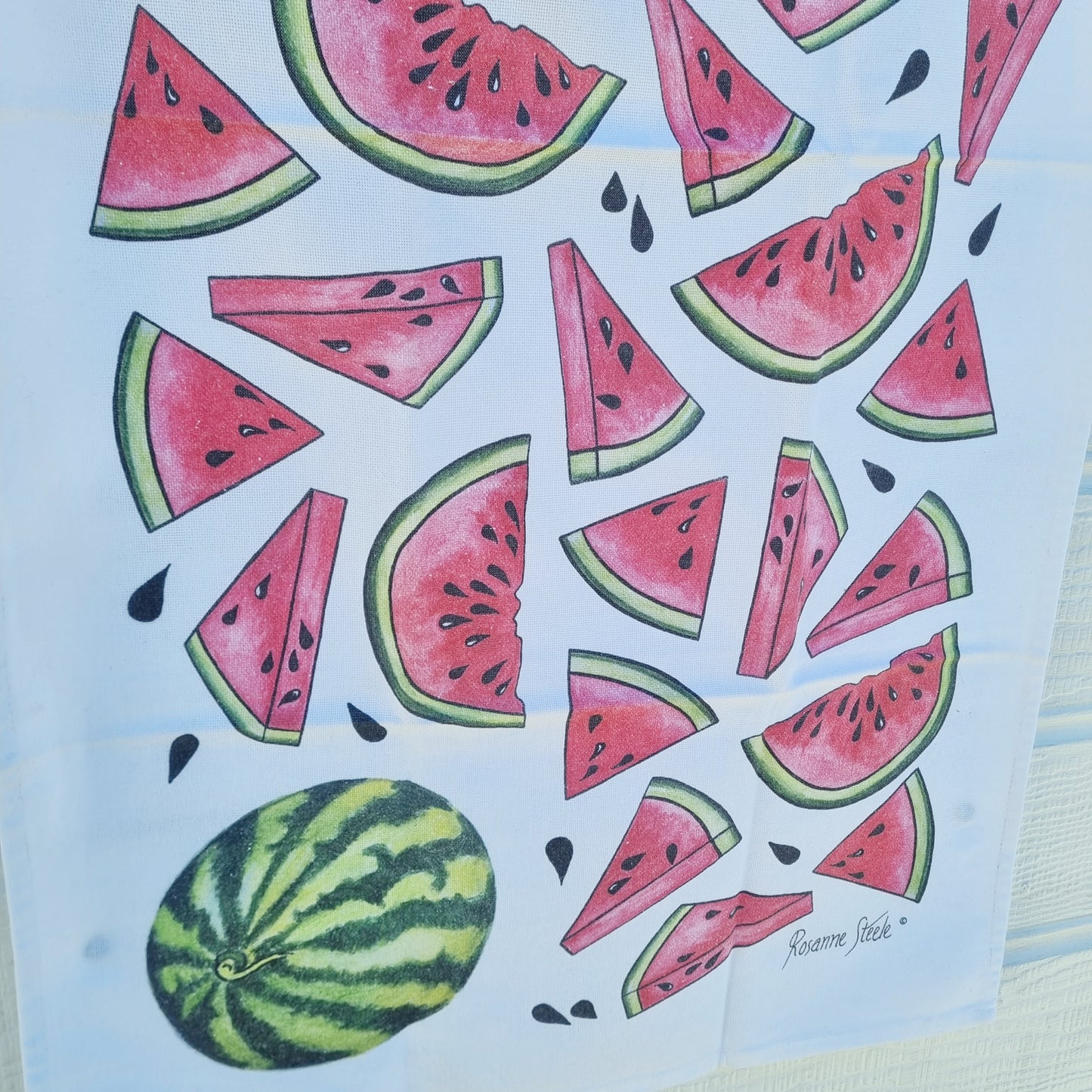 Melon Tea Towel in White