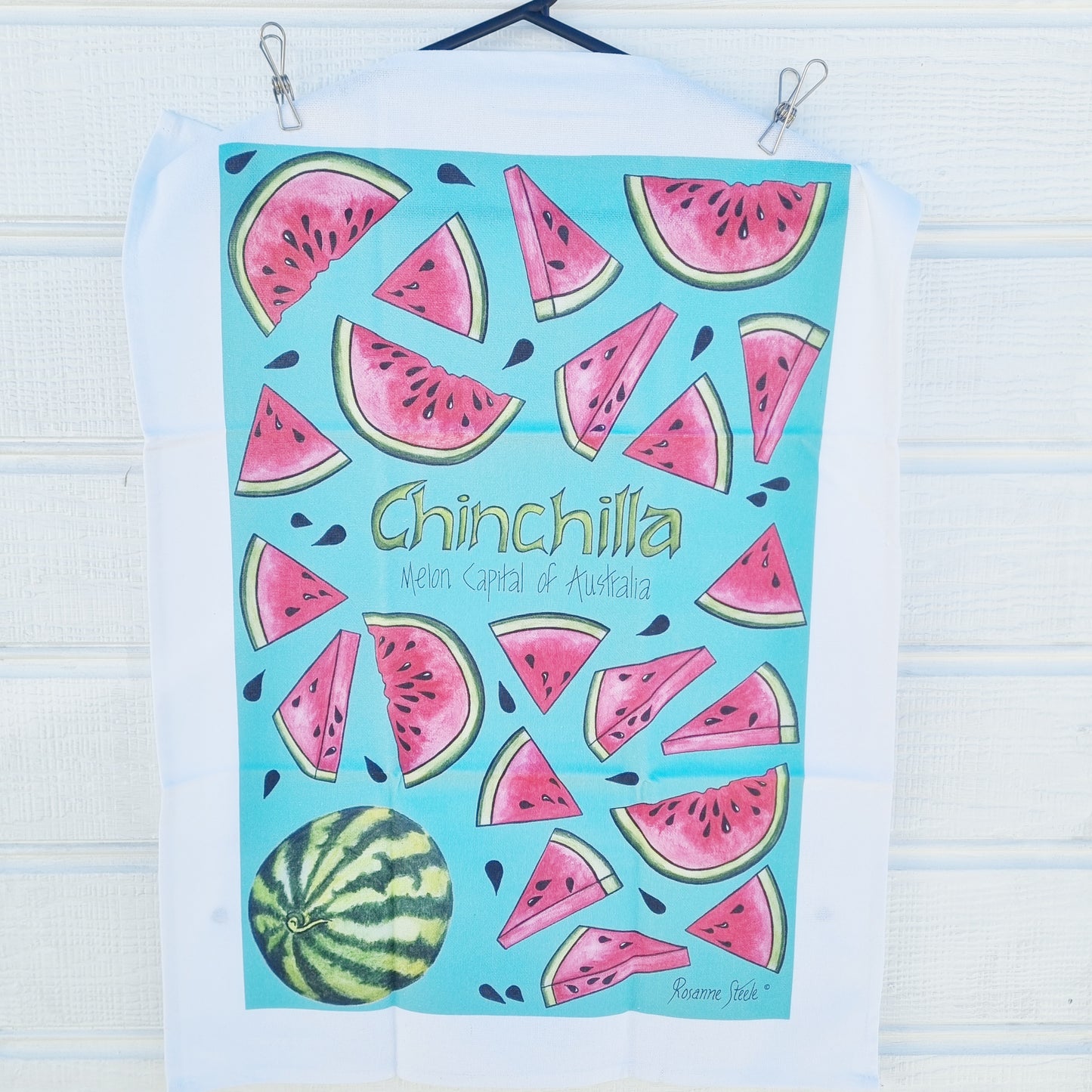 Melon Tea Towel in Aqua