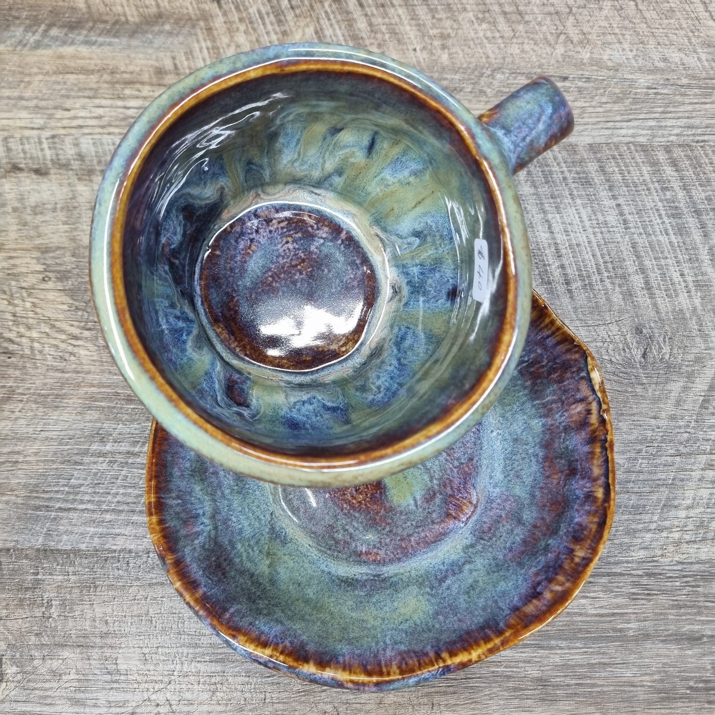 Pottery Mug & Saucer Set
