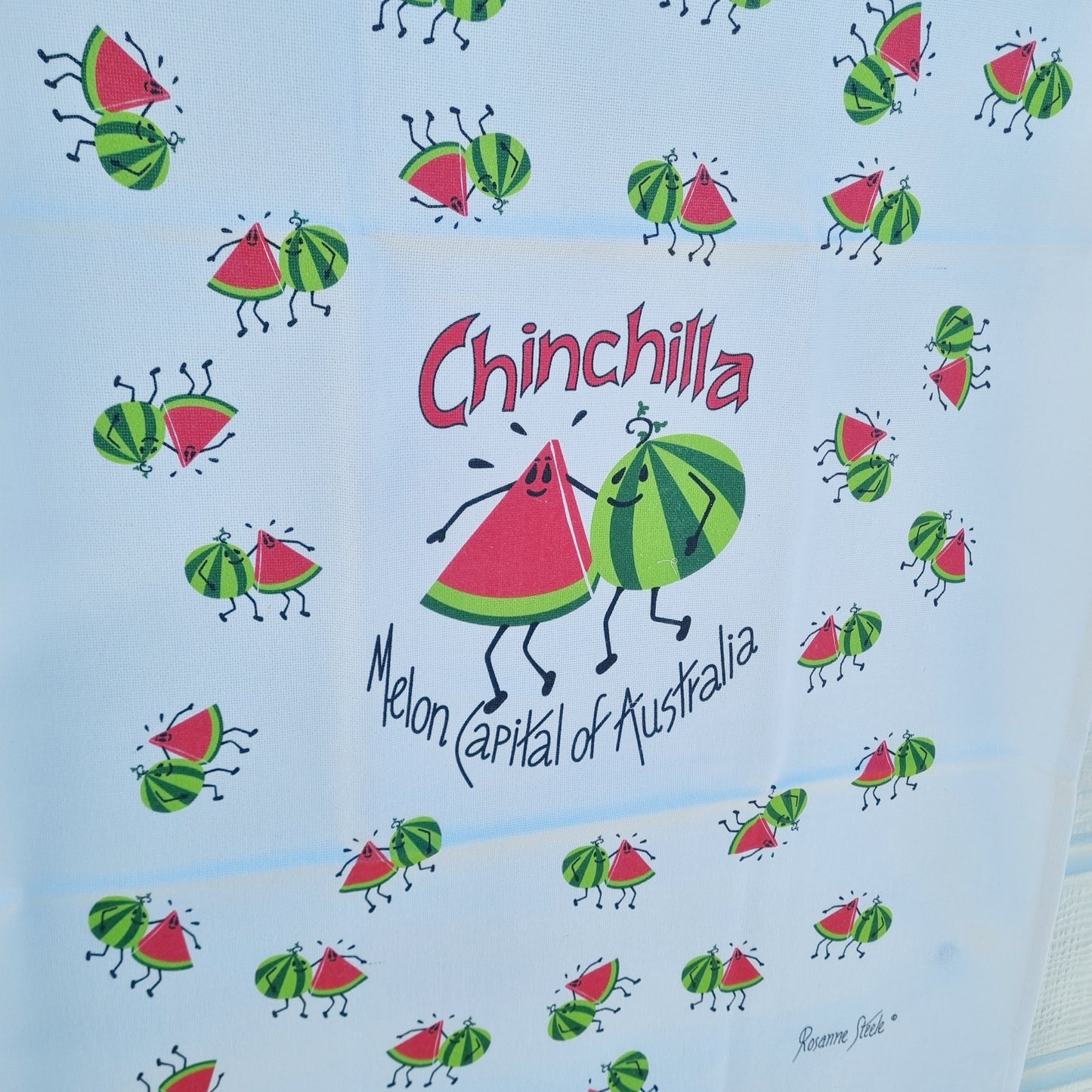 Quirky Melon Tea Towel in White