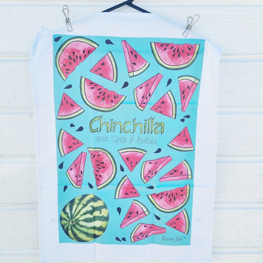 Melon Tea Towel in Aqua