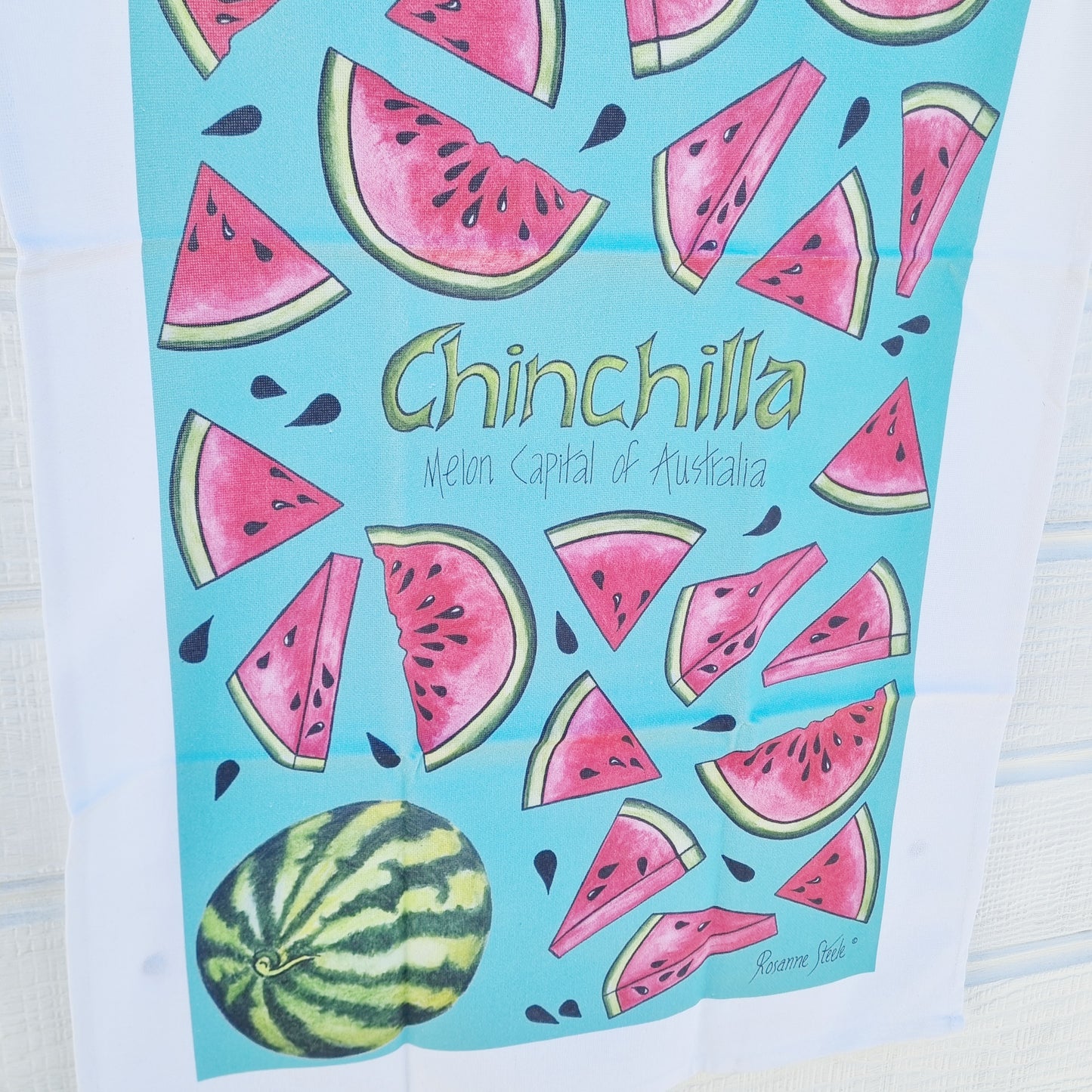Melon Tea Towel in Aqua