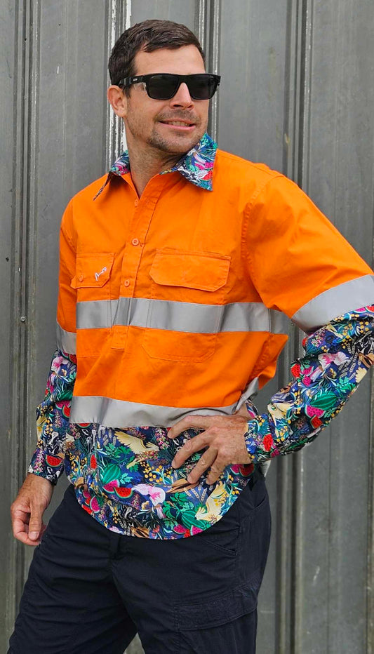 TradeMutt X Red Hill Creative - Limited Edition Work Shirt - MENS HI VIS
