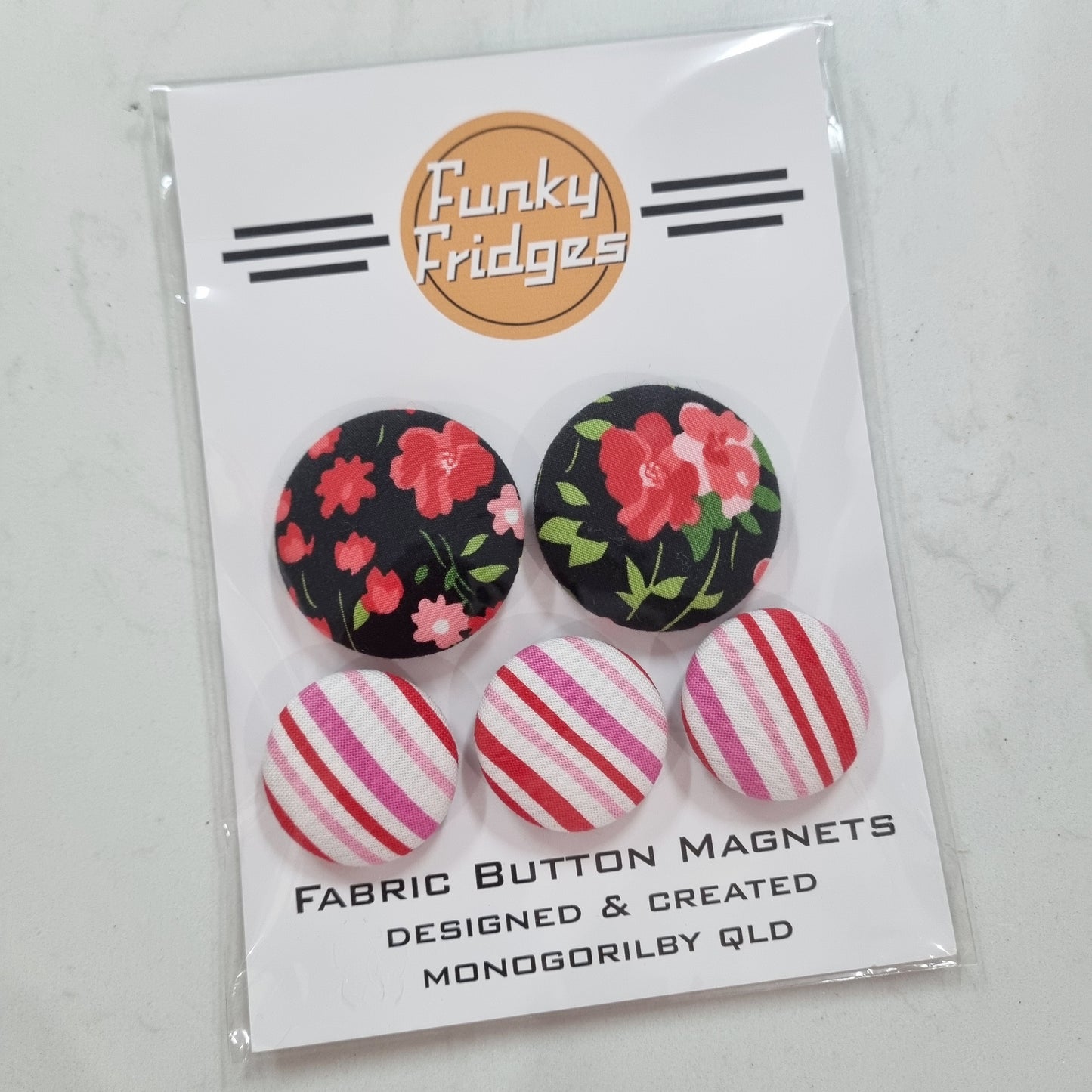 Magnet Set -Red Floral
