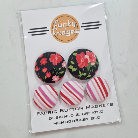 Magnet Set -Red Floral