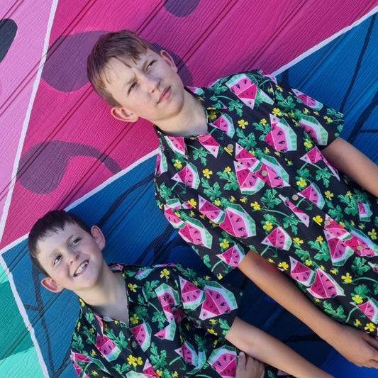 Melon Malarkey 2.0 KIDS Hawaiian Shirt (100% Cotton)