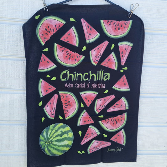 Melon Tea Towel in Black
