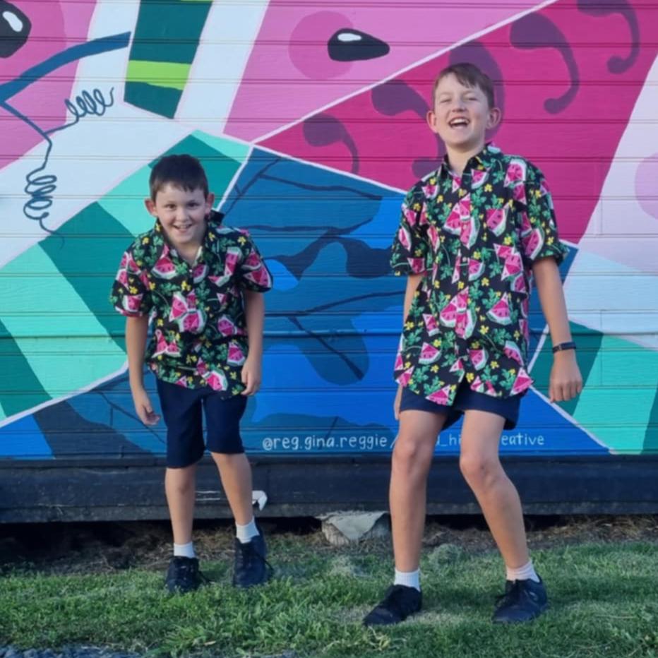 Melon Malarkey 2.0 KIDS Hawaiian Shirt (100% Cotton)
