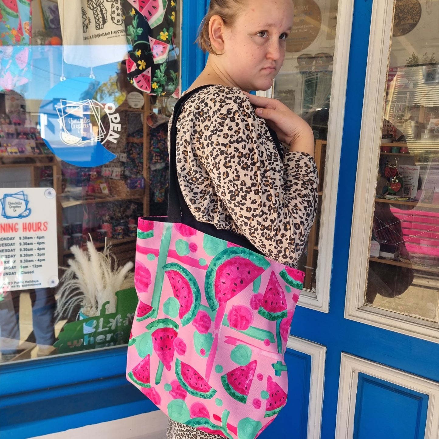 Pink Watermelon Tote Bag
