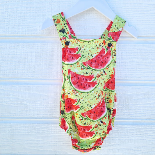 Watermelon Splatter Baby Romper